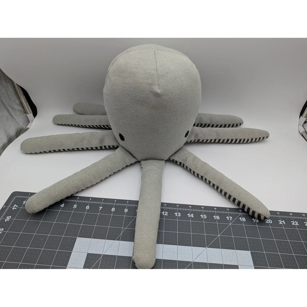 Pillowfort Octopus Pillow Plush Gray Knit 18 Inch Stuffed Animal Toy